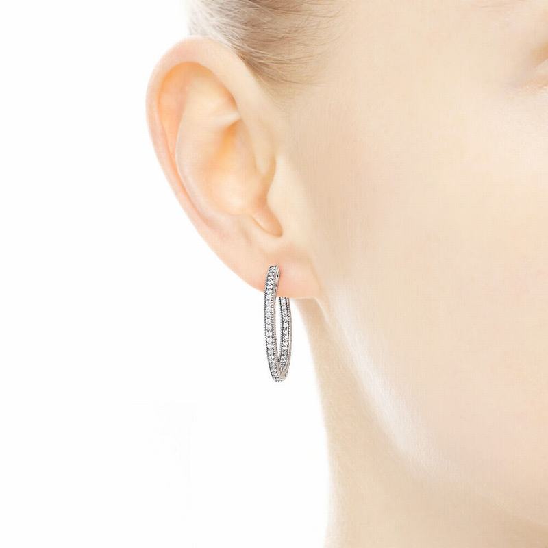 Pandora Hearts Hoop Earrings Silver Egypt JZ8541692